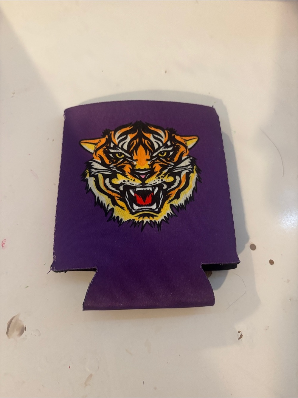 Aviator Nation Purple Can Cooler with Fierce Tiger Graphic
